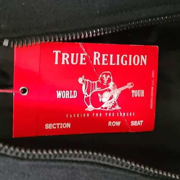 True Religion Mens Black and Gold Fashion Brand New Varsity Jacket Coat … - Picture 9 of 13